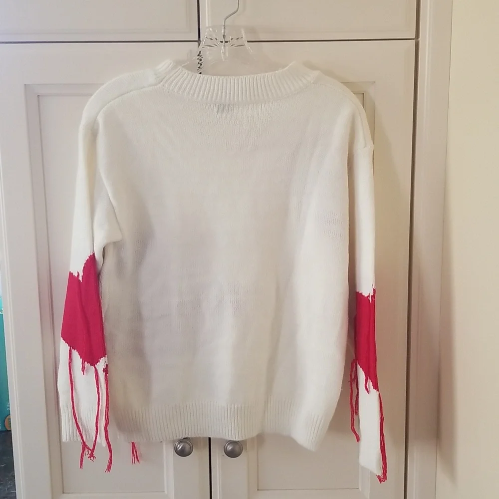 Shein EZ Wear Winter ❤Heart❤Pattern Drop Shoulder Sweater - Picture 2 of 4